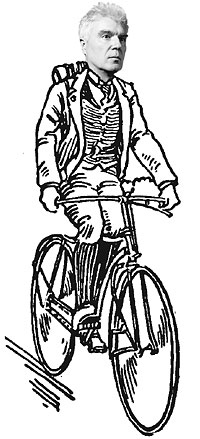 Drawing of DB on bike